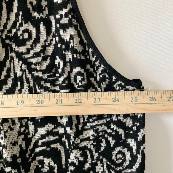 Catherines Womens Black Jacquard Knit Open Front Topper Vest Cardigan Size 3X - Picture 6 of 8
